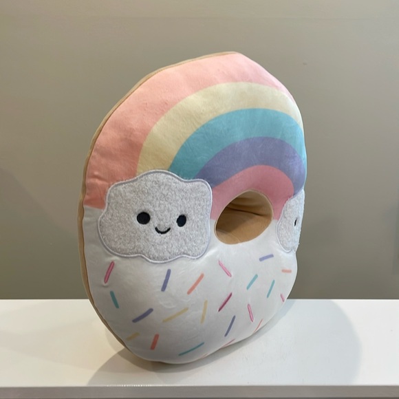 NWT 15” Smoochy Pals Rainbow Donut 🌈 with Sprinkles Squishy Plush by Linzy Toys - Picture 2 of 3